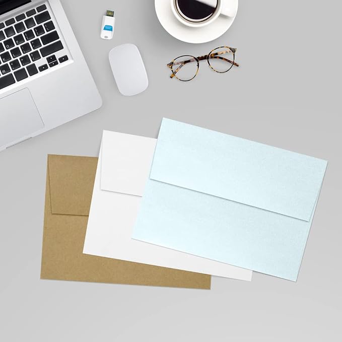 LUXPaper A7 Invitation Envelopes | Peel & Press | 5 1/4" x 7 1/4" | Aquamarine - Image 9