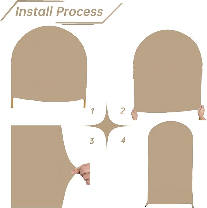 bricia Wedding Arch Backdrop Stand Cover, 6.6FT Double Sided Stretchy Arch - Image 3