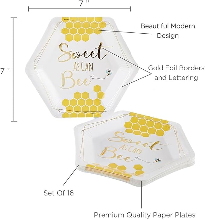 Kate Aspen Sweet as Can Bee 62 Piece Party Tableware Set - Image 5
