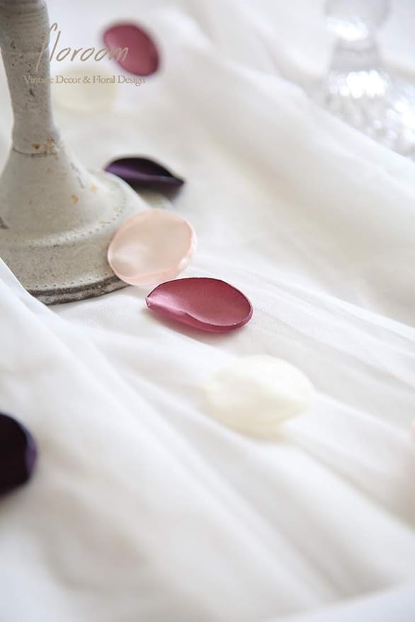 Floroom 300pcs Rose Petals Plum Fake Faux Silk Flower Petals - Image 3