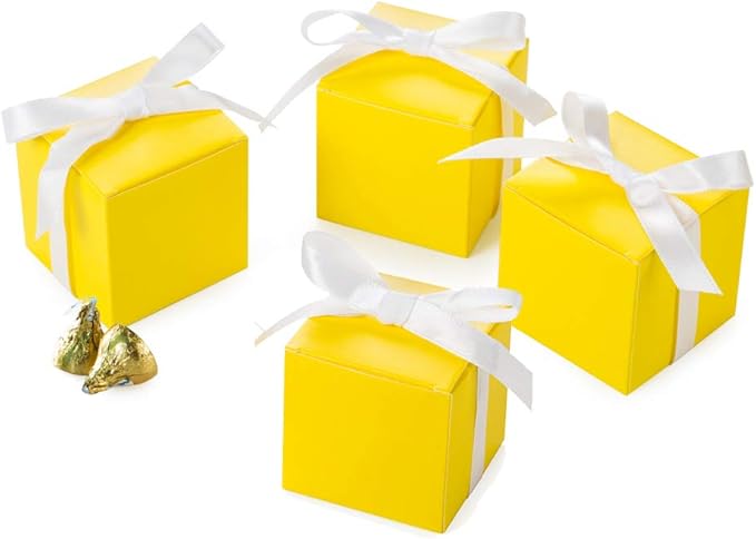 AWELL Yellow Gift Candy Box Bulk 2x2x2 inches - Image 3