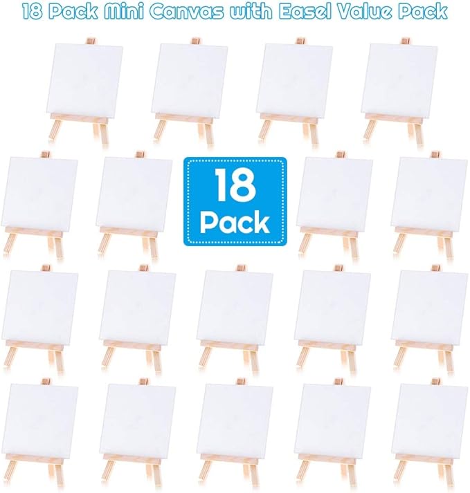 Mini Canvases 18 Pack, Cridoz Small Painting Canvas - Image 2