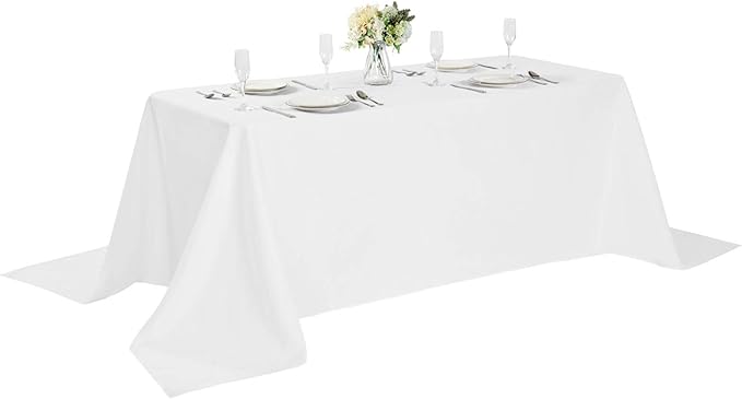 Rectangle Tablecloth 90x132 inch Washable Polyester Fabric Table Cloth by Cupuamon