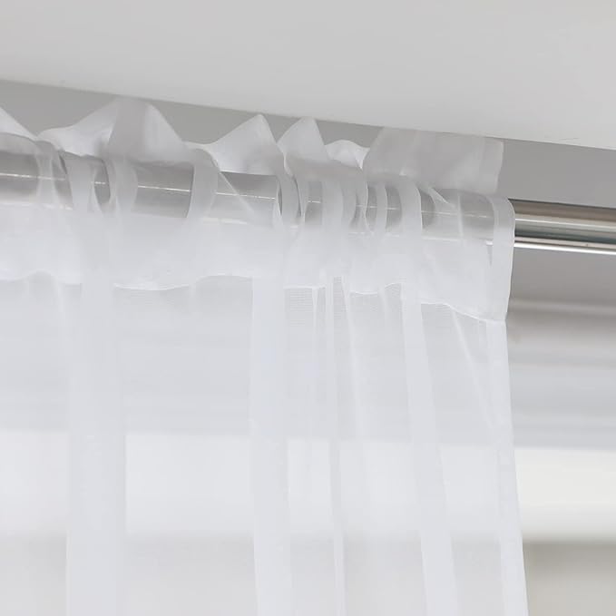 Window White Sheer Curtains 84 Inches Long 2 Panels Sheer White Curtain Clear - Image 5