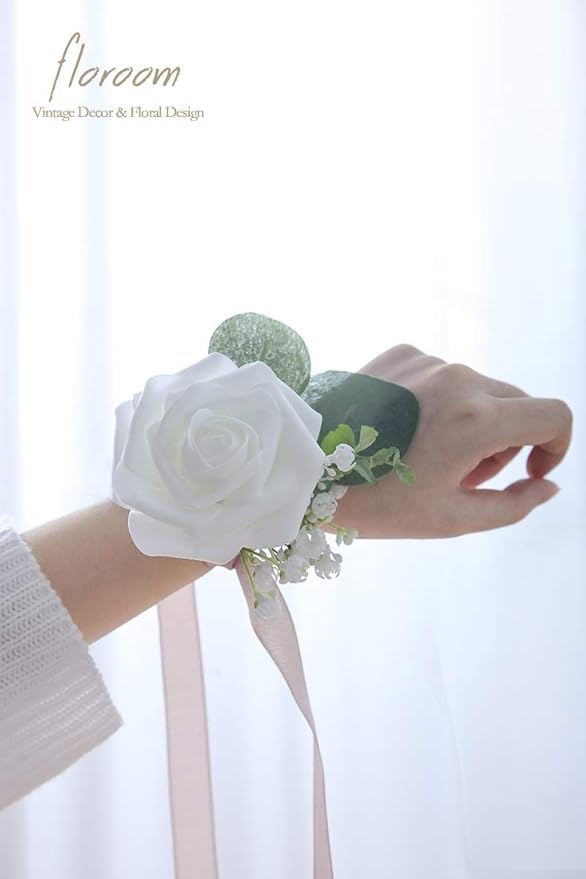 Floroom Artificial Flowers 25pcs Real Looking White Foam Fake Roses - Image 2