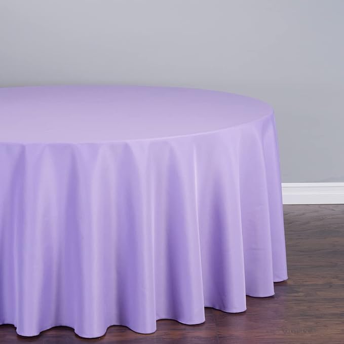 LTC LINENS 10 Pack 120 Inch Round Tablecloth Lavender - Image 3