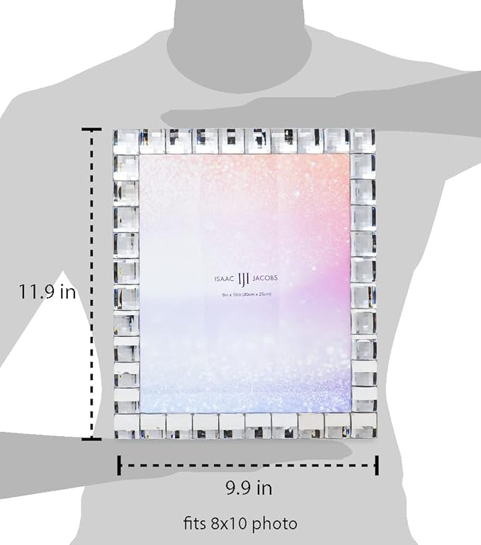 Isaac Jacobs Decorative Sparkling Jewel Picture Frame, Photo Display & Home - Image 3