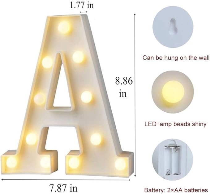 MUMUXI Marquee Light Up Letters Battery Powered LED Alphabet Lights - Image 2