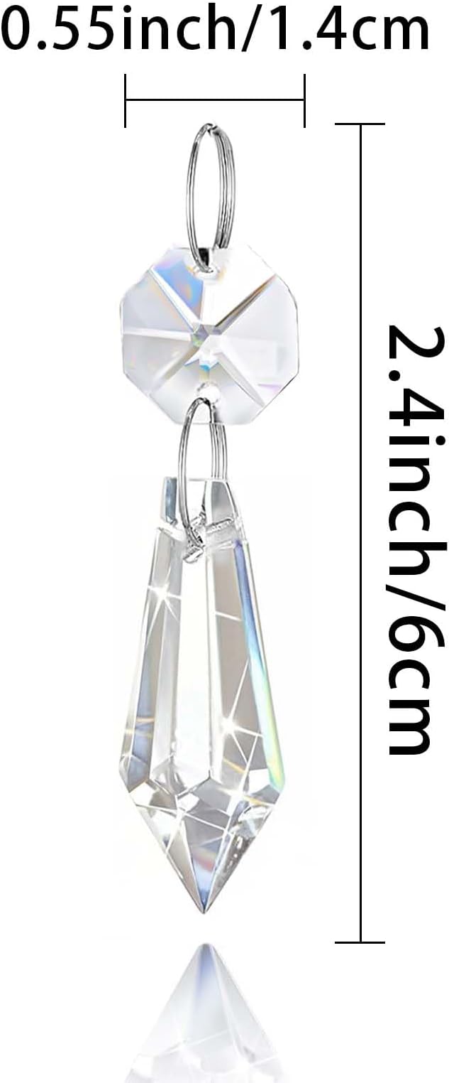 Premium Clear Crystal Glass Drops 2.4" - Image 2