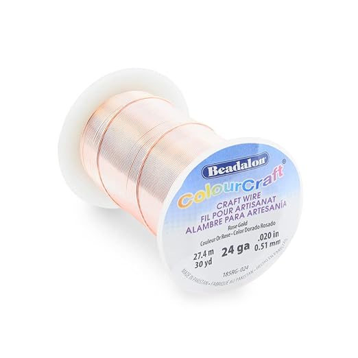 Beadalon ColourCraft Wire, 24 Gauge, Rose Gold Color Silver Plated, 30 yd Spool - Image 2