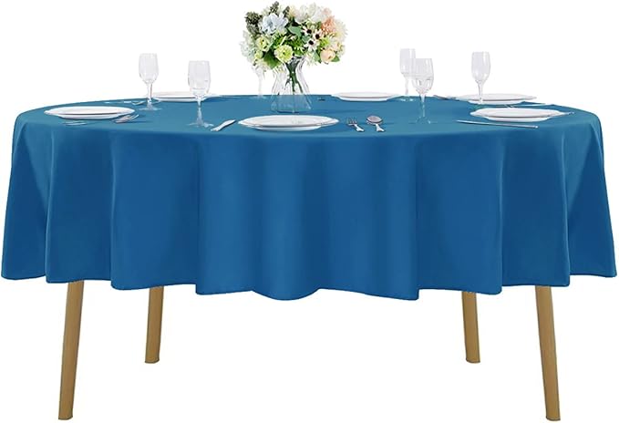 90 inch Round Tablecloth Washable Polyester Table Cloth Decorative Table Cover by Cupuamon