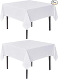 sancua White Square Tablecloths 54x54 Inch, 2 Pack by sancua