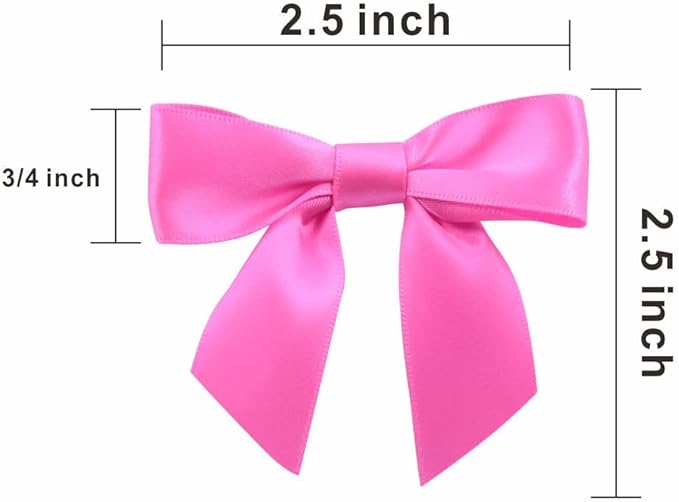 2.5" Hgzgch Pink Satin Ribbon Bow - Image 2