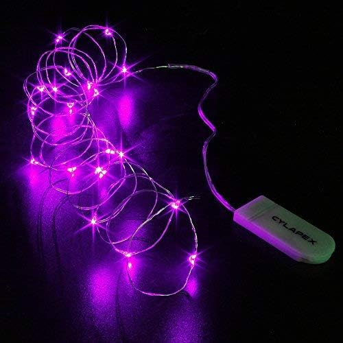 CYLAPEX 6 Pack Purple Fairy Lights String Battery Operated Fairy Lights Firefly - Image 3