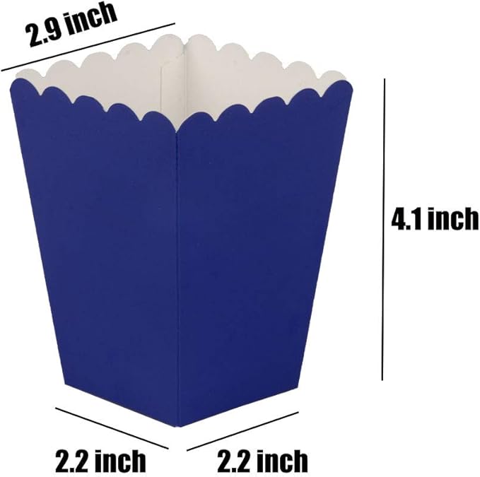 YESON Navy Blue Popcorn Boxes Mini Paper Popcorn Box - Image 2