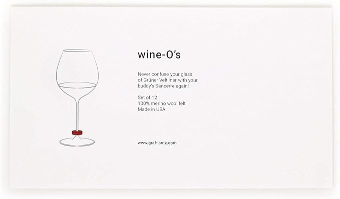Graf Lantz - Wine-O's Merino Wool Wine Glass Charms 12 Count - Drink Markers - - Image 7