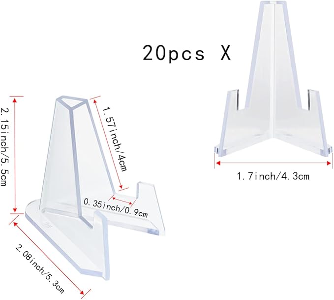 yuntop 20 Packs Acrylic Easel Stands Display Stand Mini Clear Holder - Image 2