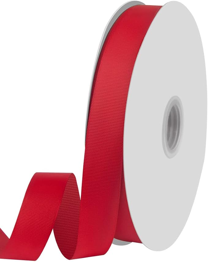 1" X 100 Yards Red Grosgrain Ribbon, Premium Grosgrain Ribbon by KMERLIFE