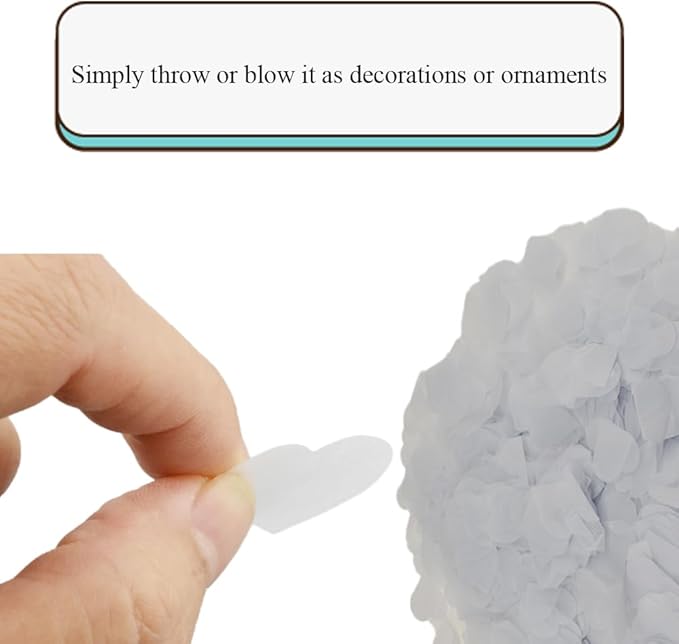 HAHIYO 0.78Inch White Heart Tissue Paper Confetti Table Decoration Confetti Dot - Image 3