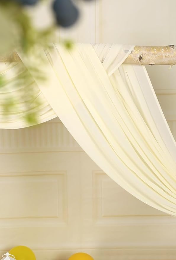 SHERWAY 2 Panels 30Ft Extra Long Chiffon Arch Drapes - Image 5