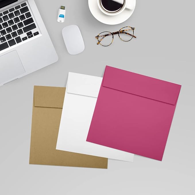 LUXPaper Square Invitation Envelopes | Peel & Press | 6 1/2" x 6 1/2" | Magenta - Image 8
