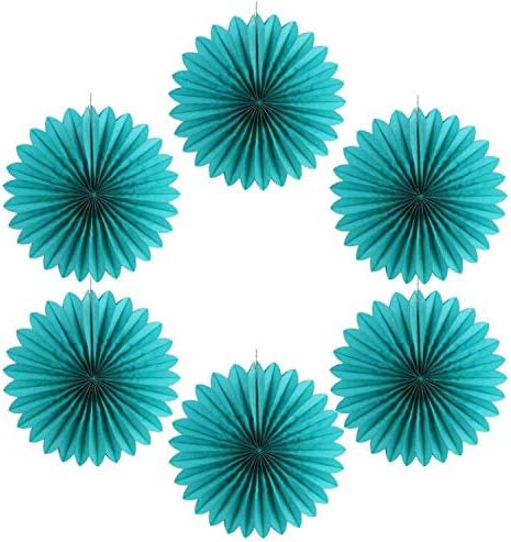 Easy Joy Teal Party Decorations Paper Fans Birthday Wedding Home Party Hanging - Image 2