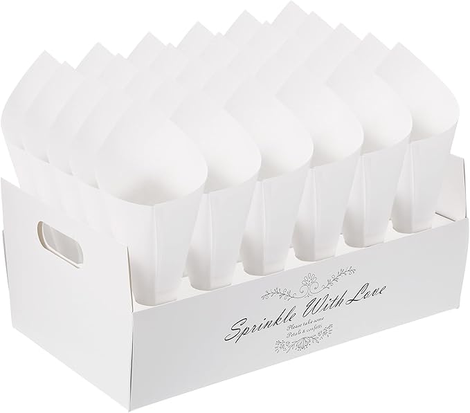 PATIKIL Wedding Confetti Cones Holder Box, 30 Holes Confetti Stand Tray Box by PATIKIL