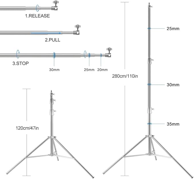 Stainless Steel Backdrop Stand 9.5ftx10ft Photo Stand - Image 3
