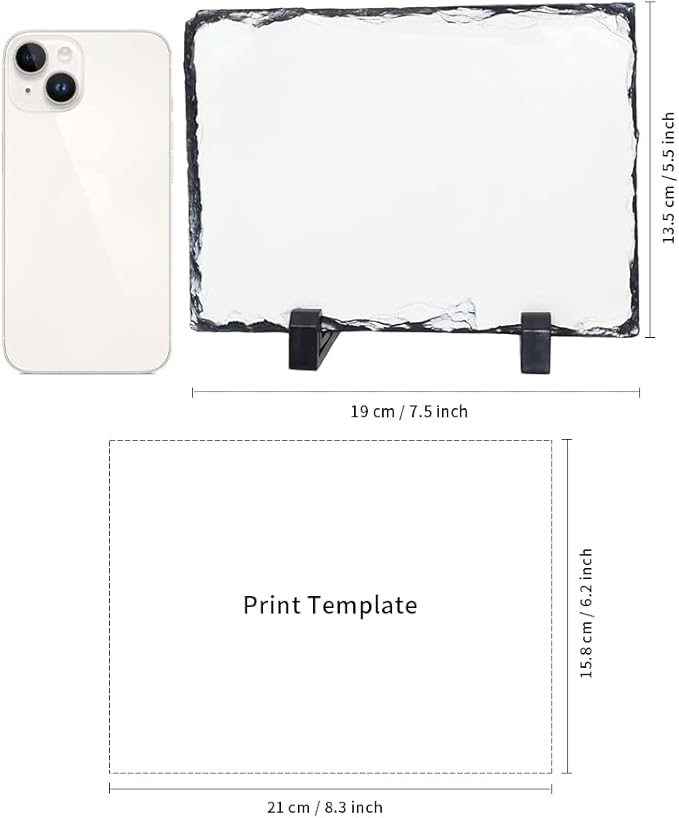 PYD Life 12 Pack Sublimation Photo Slates Rock Blanks 5.5 x 7.5 Inch Bulk Stone - Image 2