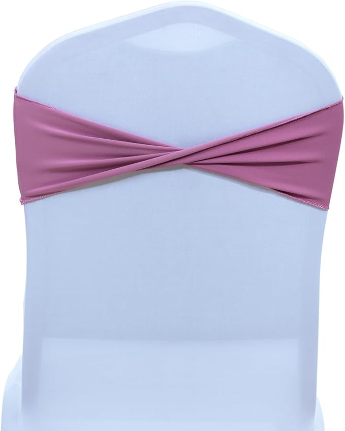 MDS Pack of 50 Spandex Chair Sashes Bows Elastic Stretch Dining Chair Bands by MDS