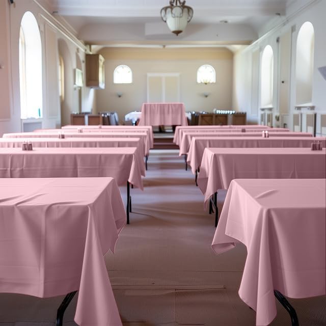 Pink Plastic Table Cover Roll - 54IN x 300FT - Image 3