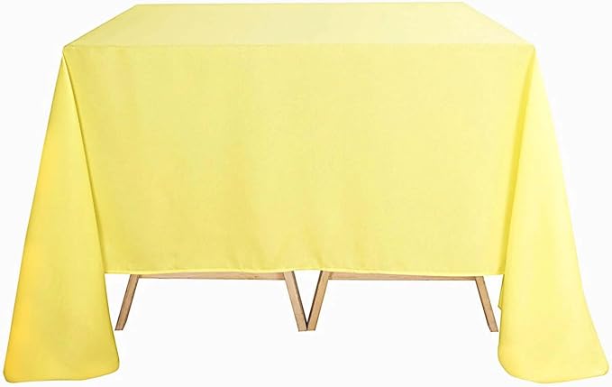 Efavormart 90" Yellow Wholesale Linens Polyester Square Linen Tablecloth - Image 7