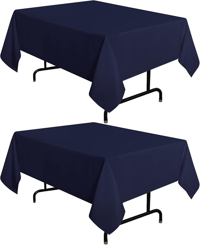 sancua 2 Pack Navy Tablecloth 54 x 54 Inch, Stain and Wrinkle Resistant Square by sancua
