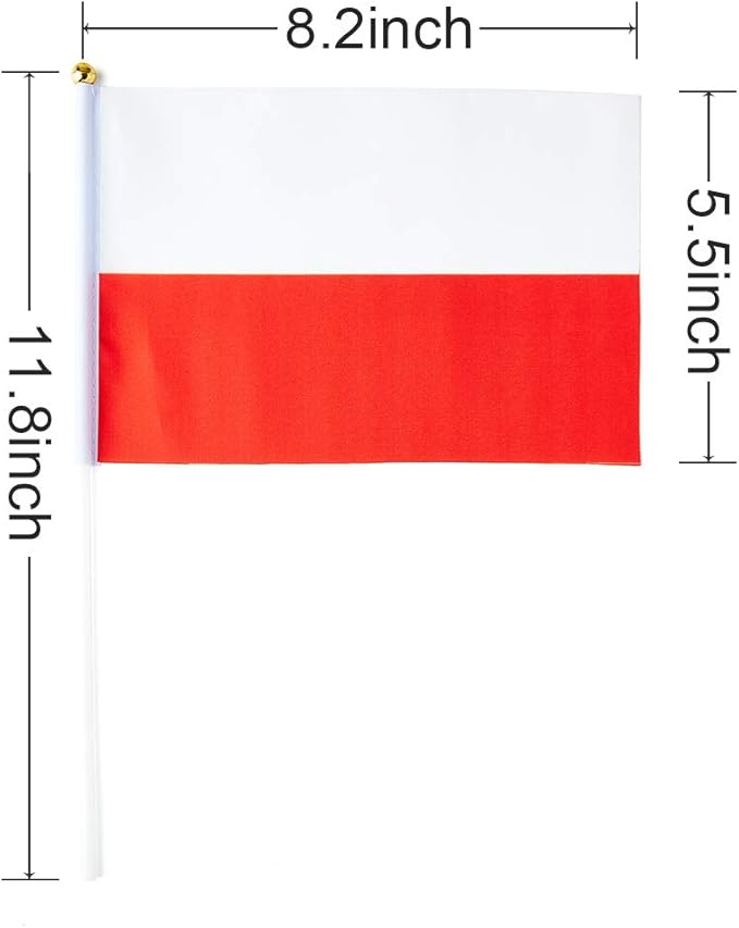 Poland Flag Polish Flag, Small Mini Handheld Poland Flags on Stick - Image 3