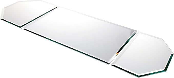Plymor 36" x 12" Runner Set, 5mm Thick Beveled Glass Mirror by Plymor