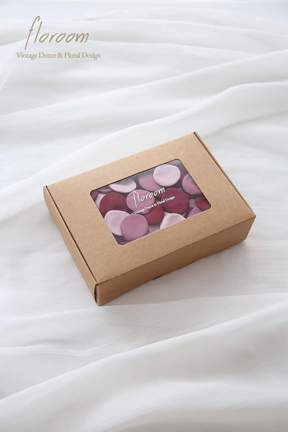 Floroom 500pcs Rose Petals Burgundy Maroon Mauve Faux Silk Flower Petals - Image 6