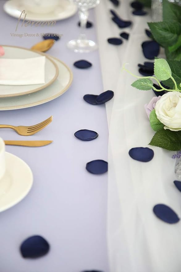 Floroom 500pcs Rose Petals Navy Blue Faux Silk Flower Petals - Image 3