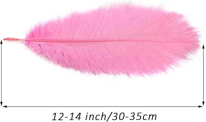 YAKRUNA 30PCS Light Pink Ostrich Feathers Bulk 12-14 Inches - Image 2