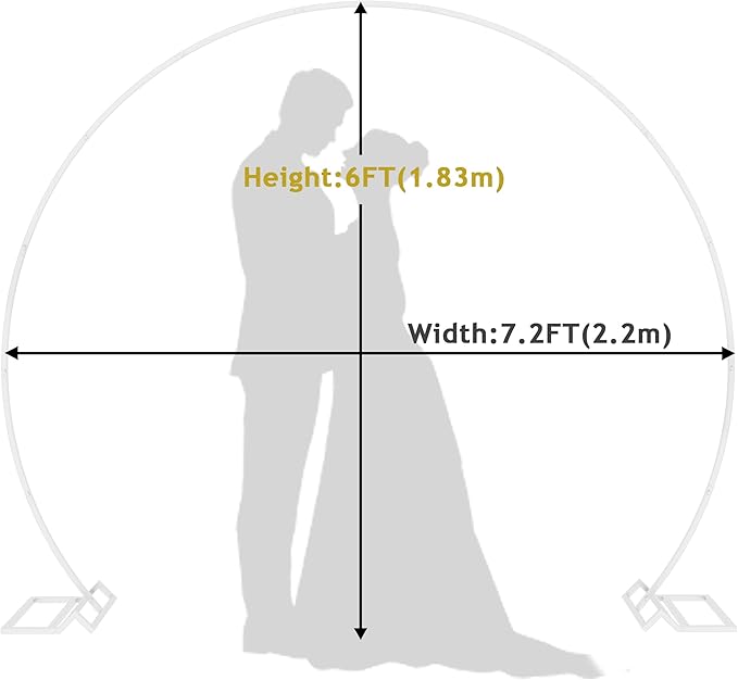 Wokceer Wedding Arch 7.2FT Round Backdrop Stand Metal Circle Backdrop Stand - Image 2