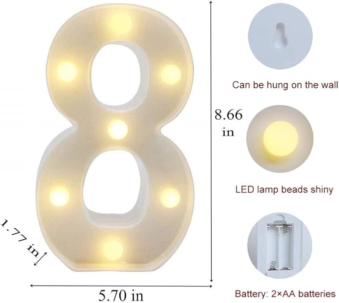 MUMUXI Marquee Light Up Letters | Large Light Up Numbers | Battery Powered and - Image 2