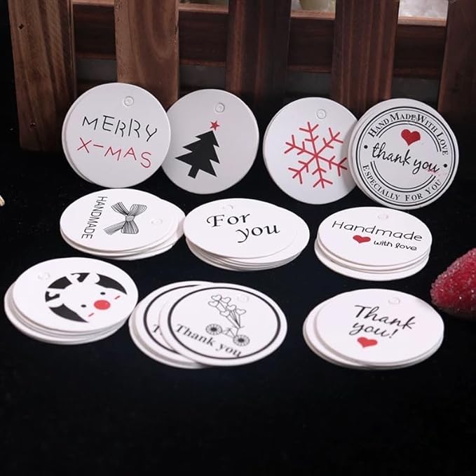 100/200/500 Pack Custom Round Tag Personalized Name Paper Tags Customize Any - Image 6