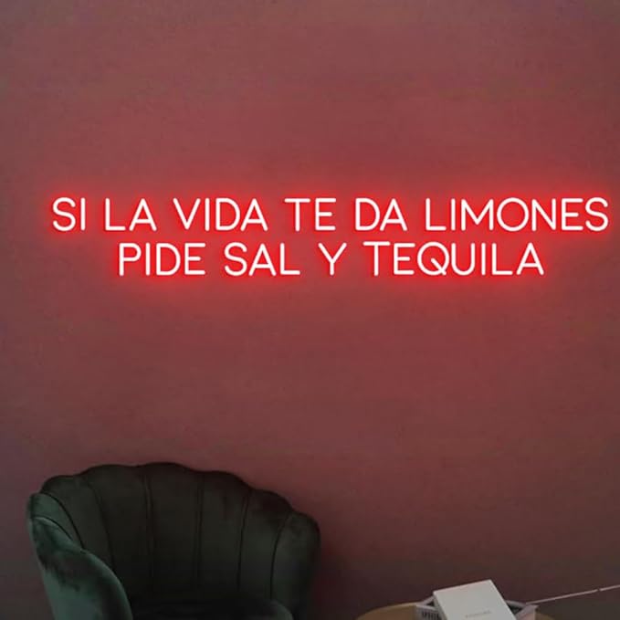 Custom Neon Sign Si La Vida Te Da Limones Pide Sal Y Tequila, Tequila Snack Bar - Image 3