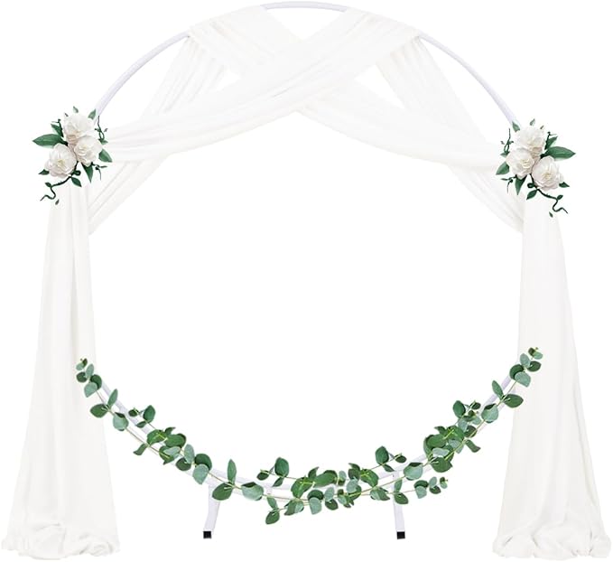 Socomi Wedding Arch Draping Fabric 1 Panel 29" x 19Ft Ivory Sheer Chiffon - Image 2