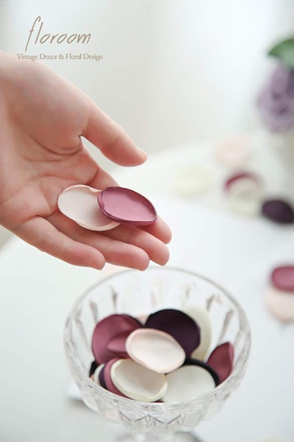 Floroom 300pcs Rose Petals Plum Fake Faux Silk Flower Petals - Image 4