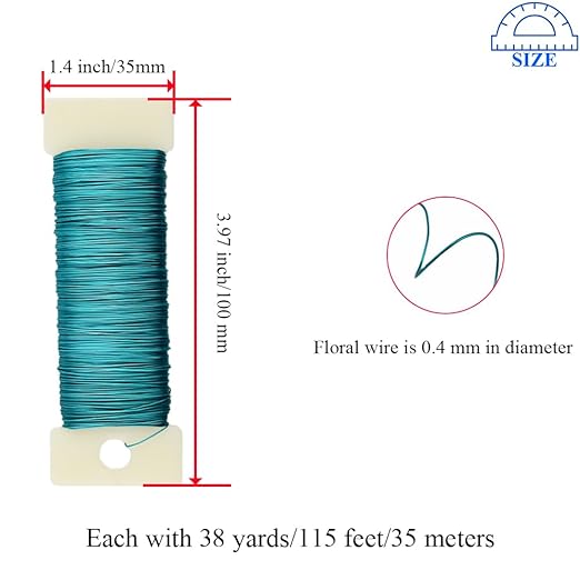 HAHIYO 26Gauge Blue Metal Floral Wire - Image 2