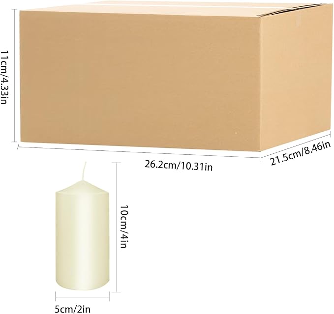 20 Packs 2 x 4 Premium Sense Unscented Ivory Tall Pillar Candles, Soy Wax - Image 4