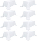8 Pack White Table Cloth 90 x 156 Inch Rectangular Tablecloths by Heneger