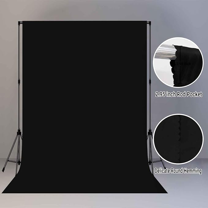 Large Black Screen Backdrops 10x20ft Solid Black Photo Backdrops - Image 2