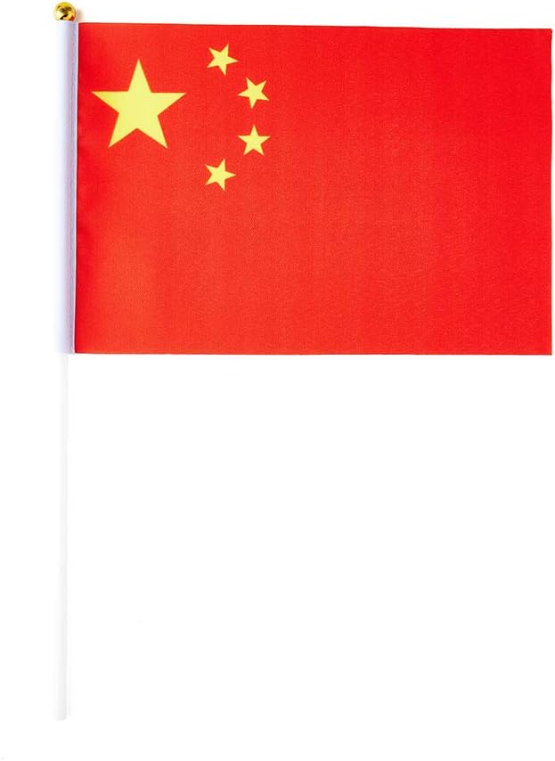 China Flag Chinese Flag, Small Mini Handheld China Flags on Stick - Image 2
