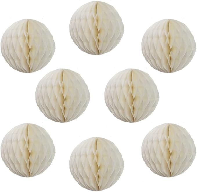 8pcs 10 inch Paper Honeycomb Balls Decorative Tissue Pom Poms Flower Art by ZGjoy